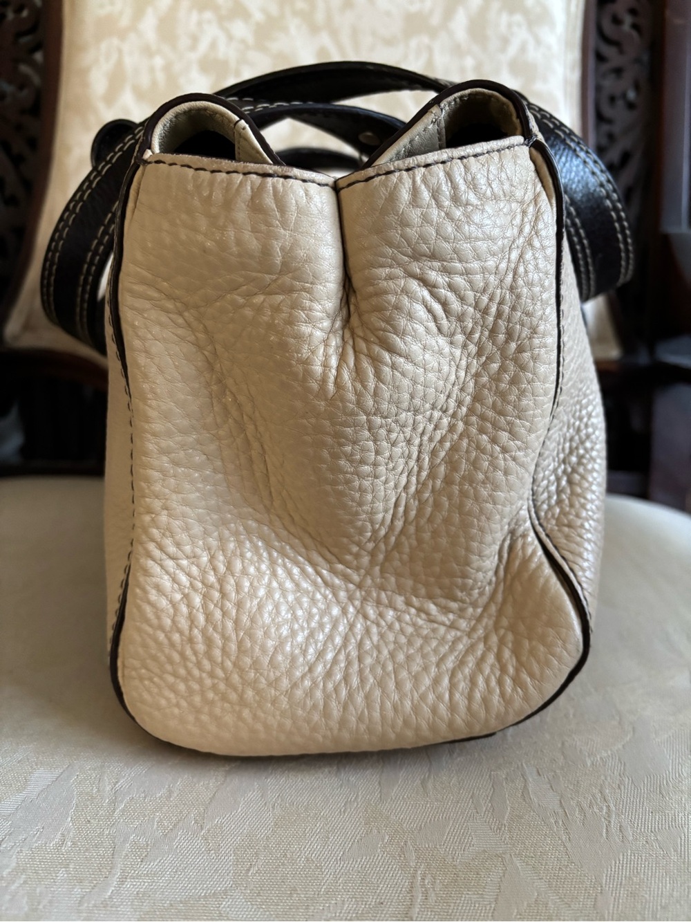 COACH CHELSEA BEIGE PEBBLED LEATHER SATCHEL SHOULDER BAG - Picture 5 of 12